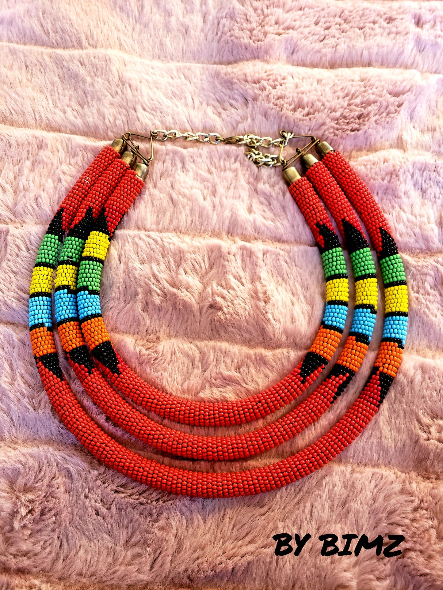 Triple-Strand Beaded Necklace